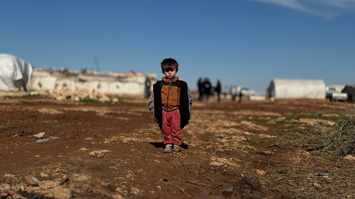 Syria boy campsite